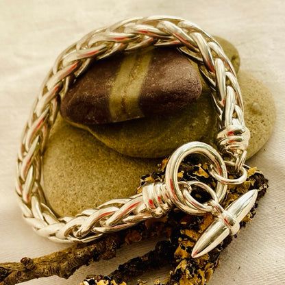 Silver Chunky Woven Bracelet by Joy Everley