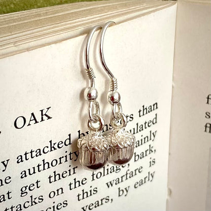 Silver Tiny Acorn Earrings by Joy Everley