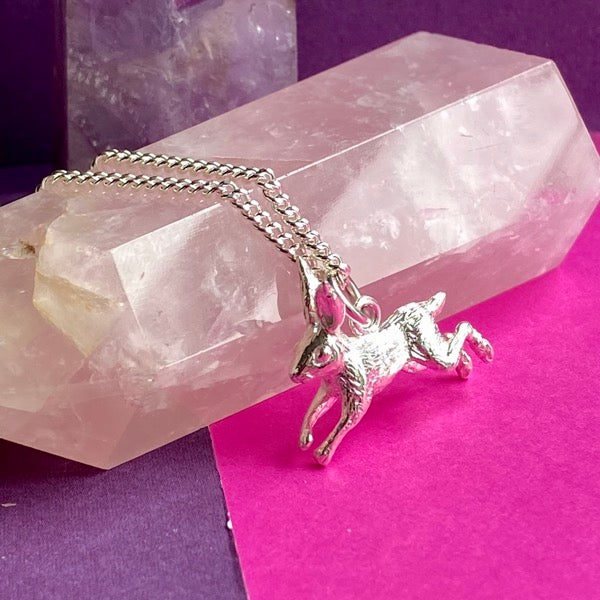 Solid Silver Leaping Hare by Joy Everley