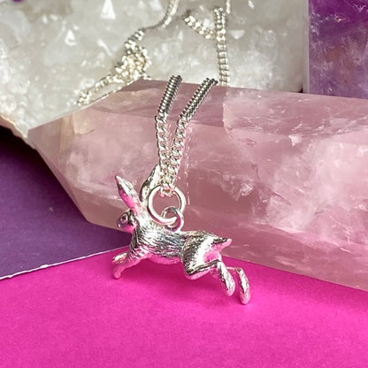 Solid Silver Leaping Hare by Joy Everley