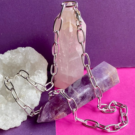 Silver Heavy Long Link Chain by Joy Everley