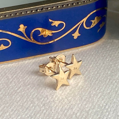 Solid Gold Tiny Star Ear Studs by Joy Everley