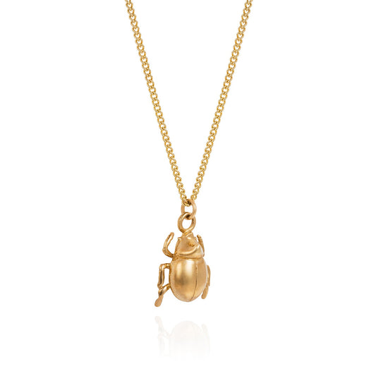 9ct Gold Little Rhino Beetle Necklace by Yasmin Everley