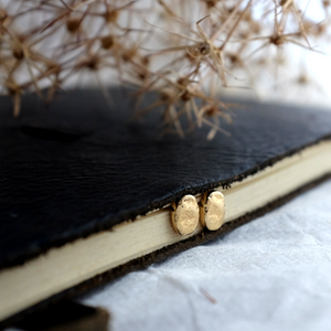 Gold Rough Pebble Ear Studs - Joy Everley Fine Jewellers, London