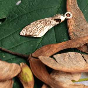Gold Sycamore Wing Charm - Joy Everley Fine Jewellers, London