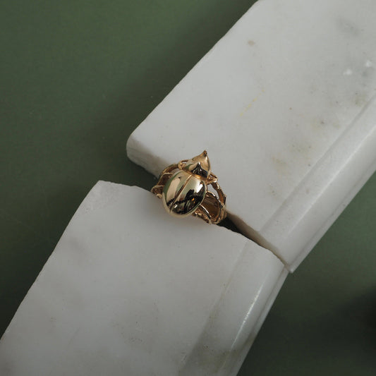 9ct Gold Rhino Beetle Ring by Yasmin Everley