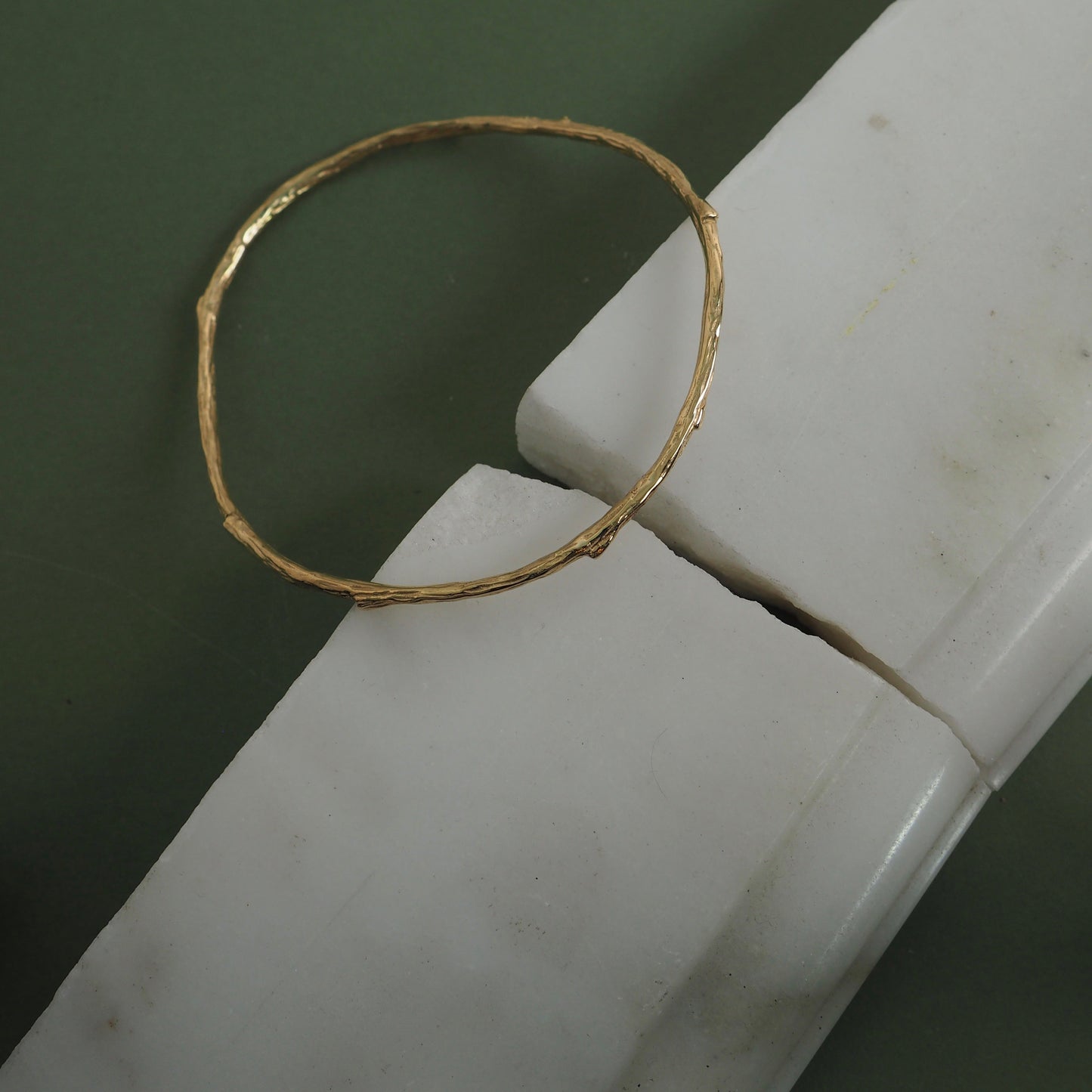 9ct Gold Twig Bangle by Yasmin Everley