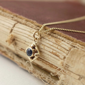 Solid Gold Vintage Style Sapphire Necklace by Joy Everley