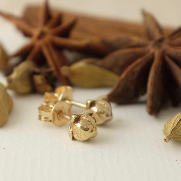 Solid Gold Clove Ear Studs by Joy Everley