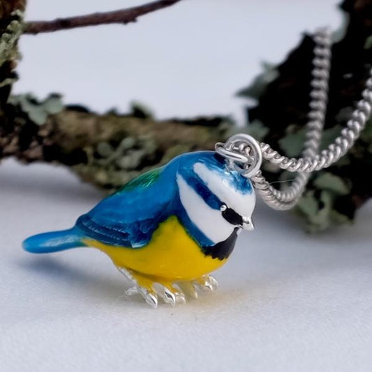 Blue Tit Silver Necklace by Joy Everley