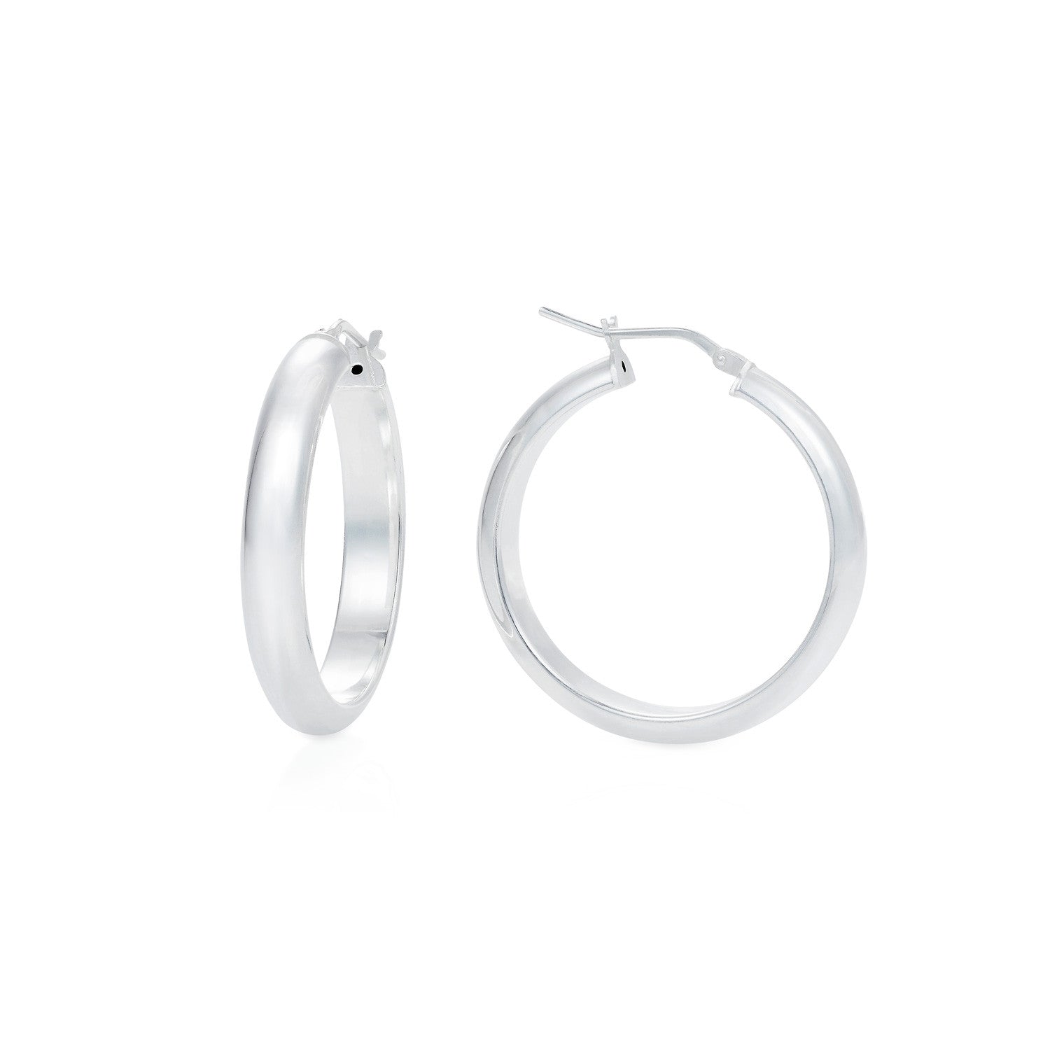 Silver d-section hoops