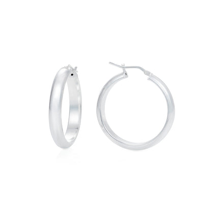 Silver d-section hoops