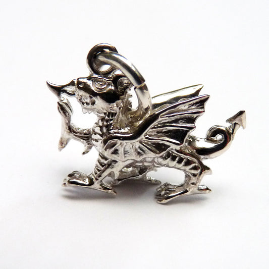 Welsh Dragon Charm silver