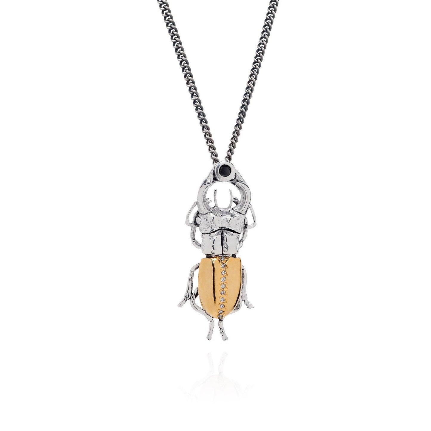 Gilded Stag Beetle Necklace - Joy Everley Fine Jewellers, London