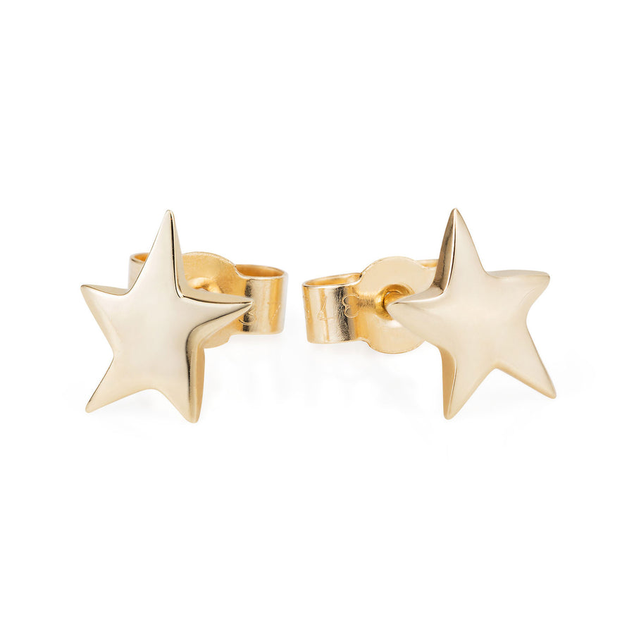 Solid Gold Tiny Star Ear Studs by Joy Everley