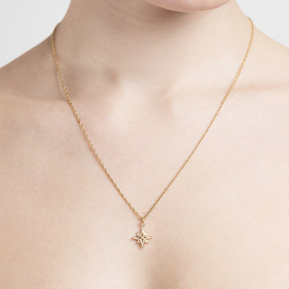 9ct Gold Compass Star Necklace by Yasmin Everley