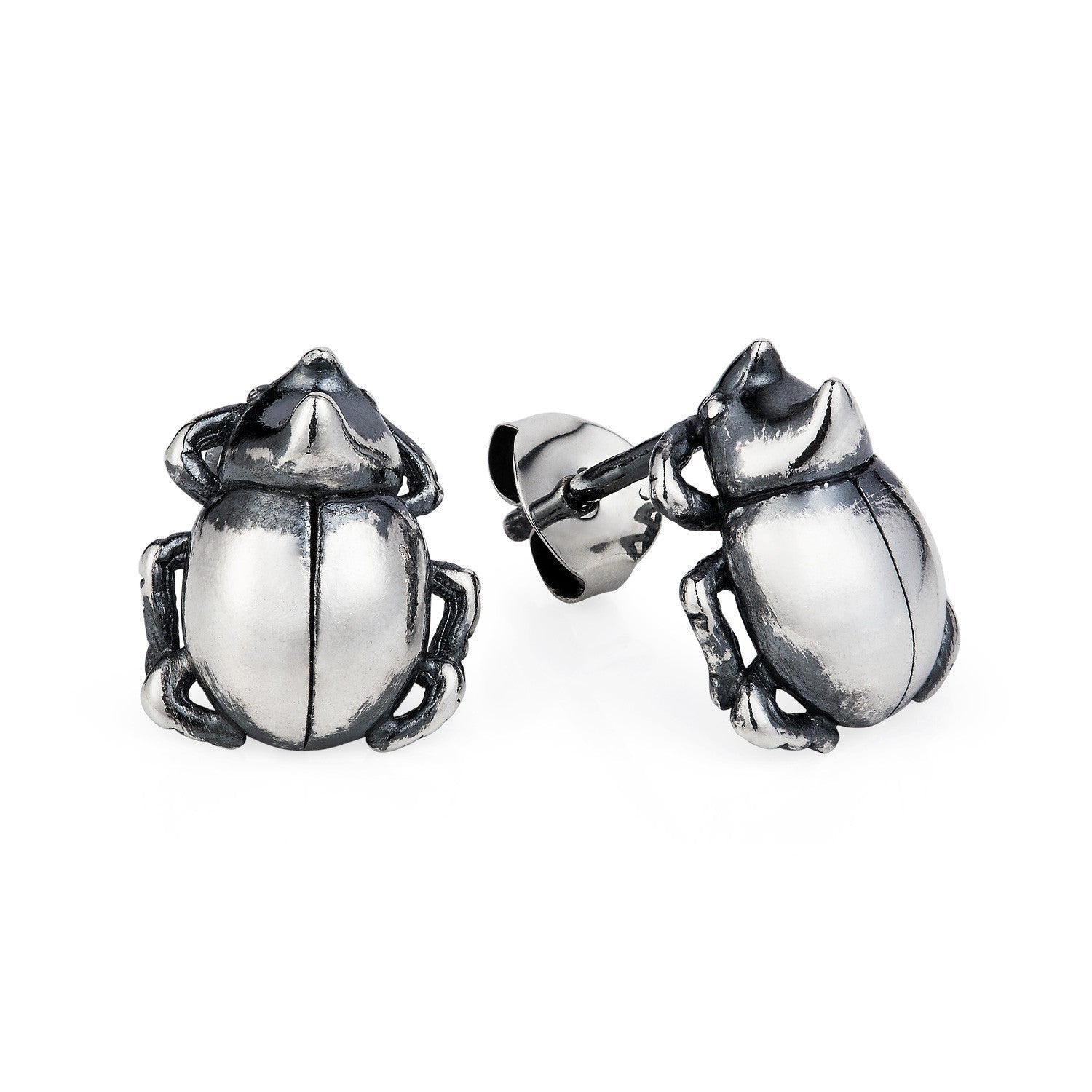 Little Rhino Beetle Ear Studs - Joy Everley Fine Jewellers, London