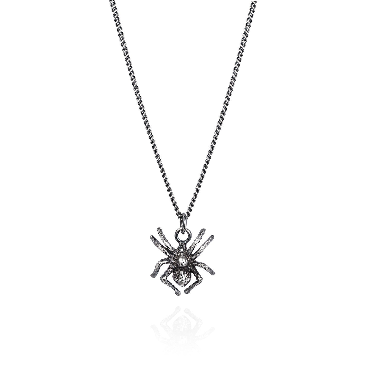 Dark Silver Little Spider Necklace