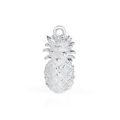 polished silver pineapple charm