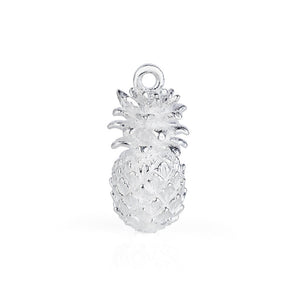polished silver pineapple charm