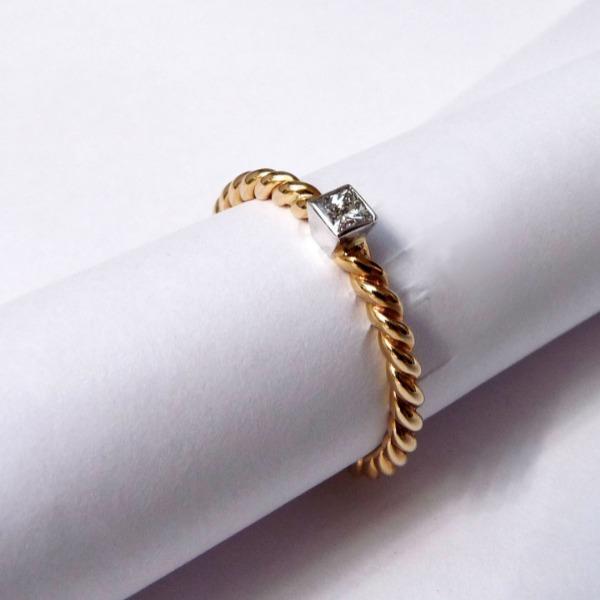 Diamond Gold Twist Ring by Joy Everley