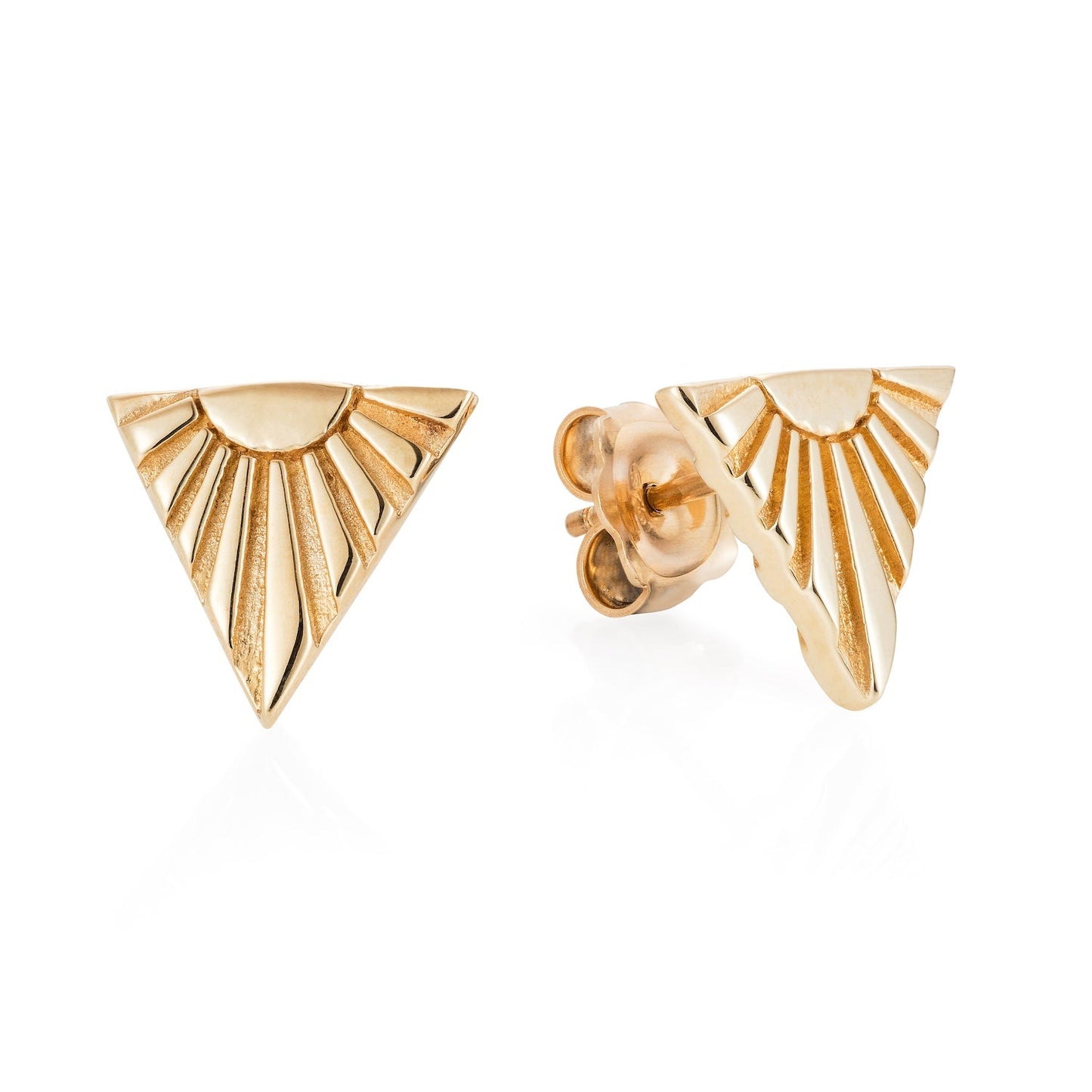 9ct Gold Ray V Ear Studs by Yasmin Everley