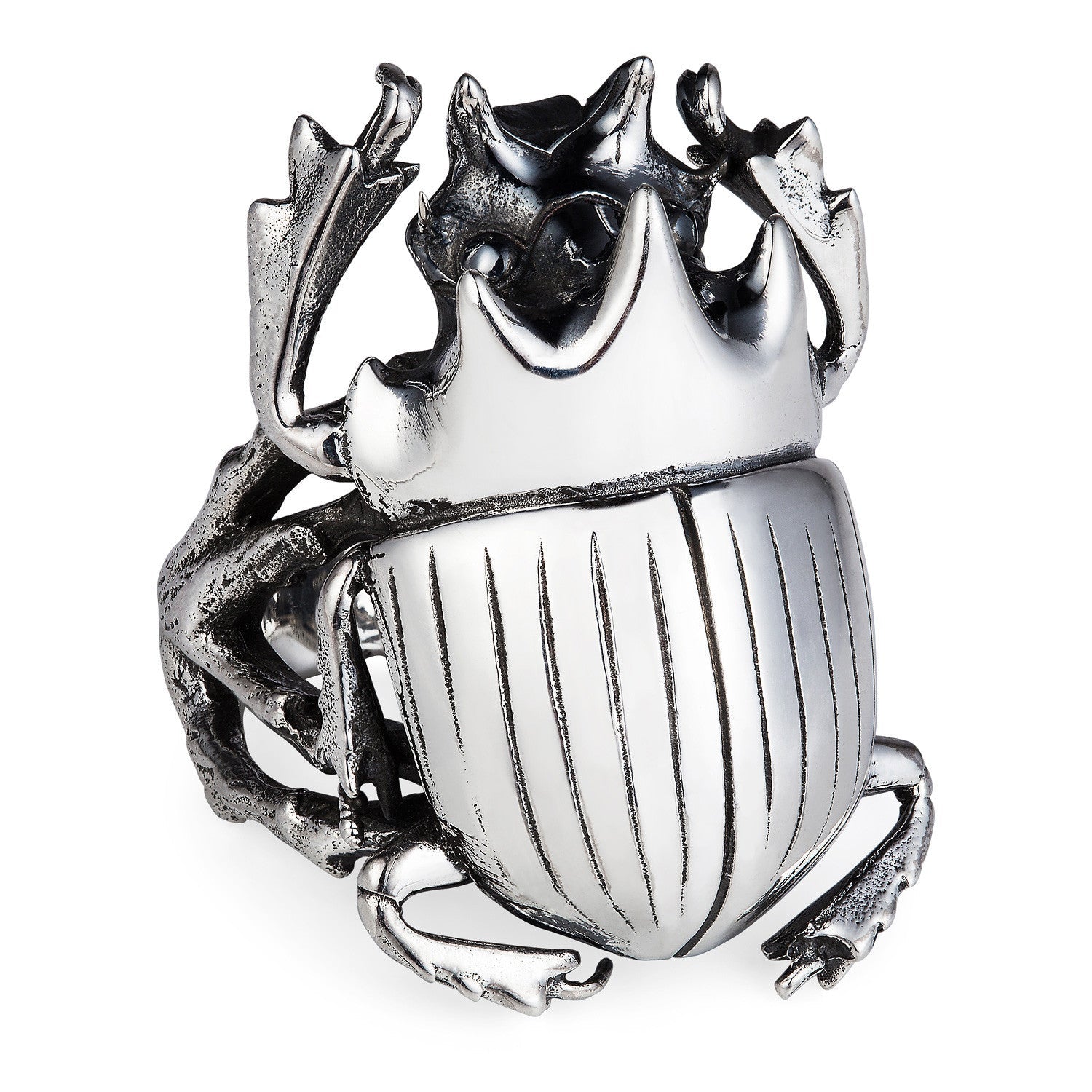 Dark Silver Scarab Ring