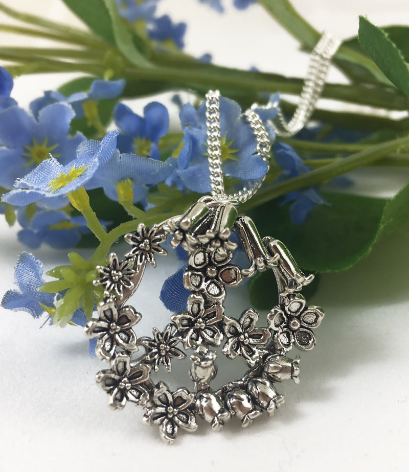 Small Silver Peace Sign Pendant by Joy Everley