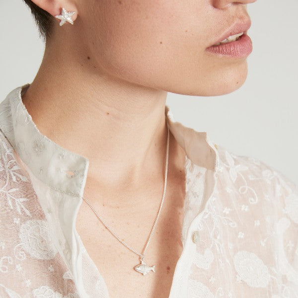 Silver Starfish Ear Studs by Joy Everley