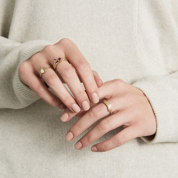 Solid Gold Pebble Signet Ring by Joy Everley