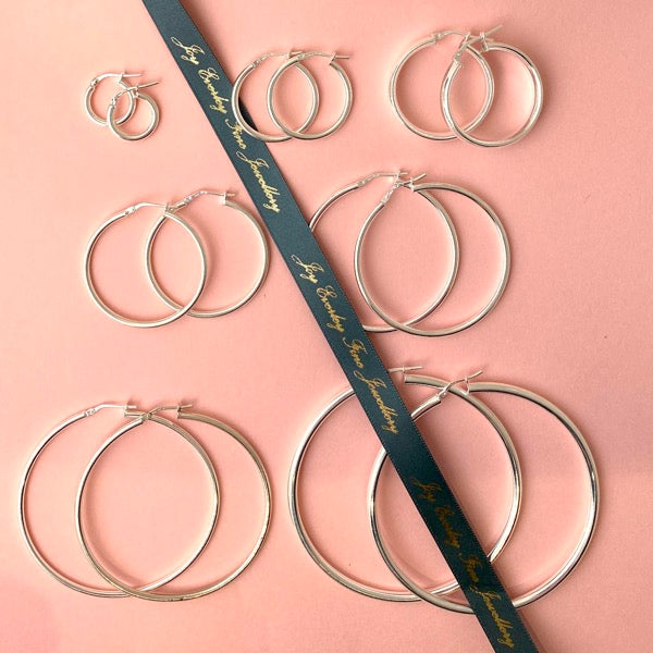 Joy Everley Simple Silver Hoop Earrings