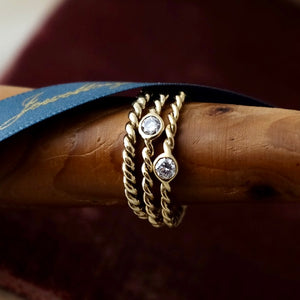 Sapphire Gold Twist Ring by Joy Everley