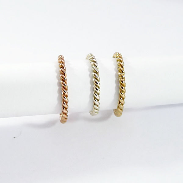 Solid Gold Fine Twist Ring by Joy Everley