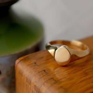 Solid Gold Oval Signet Ring by Joy Everley