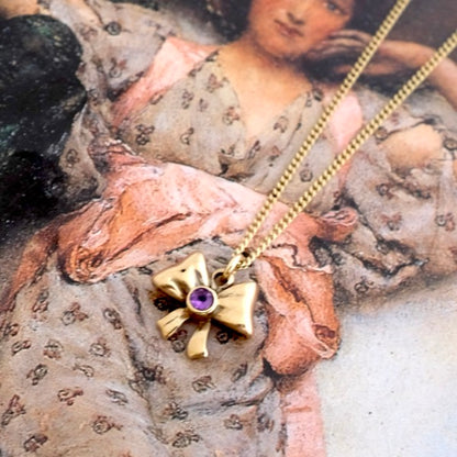 Solid Gold Amethyst Bow by Joy Everley