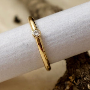 Solid Gold Diamond Birch Band by Joy Everley