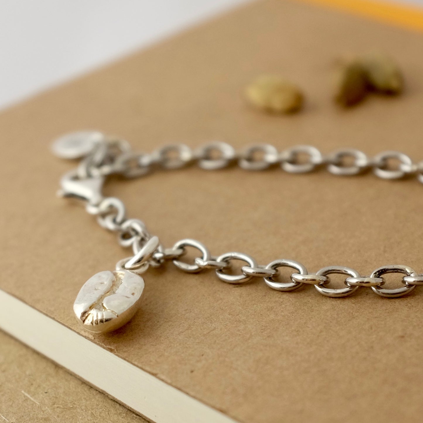 Silver Coffee Bean Bracelet by Joy Everley