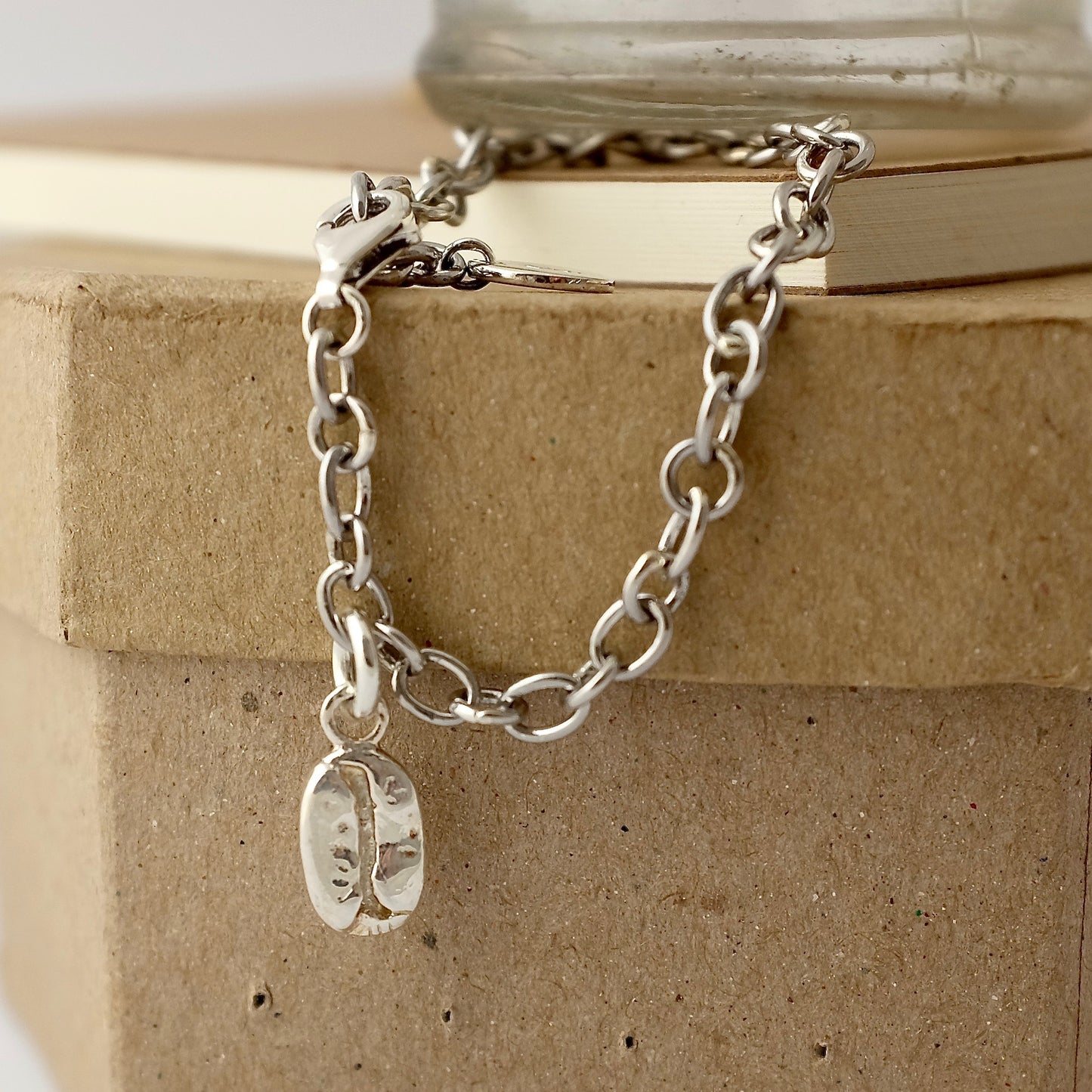 Silver Coffee Bean Bracelet by Joy Everley