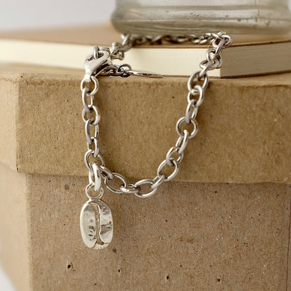 Silver Coffee Bean Bracelet by Joy Everley