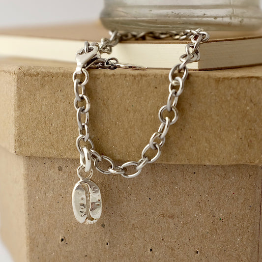 Silver Coffee Bean Bracelet by Joy Everley
