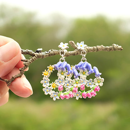 Silver Floral Peace Sign Earrings by Joy Everley