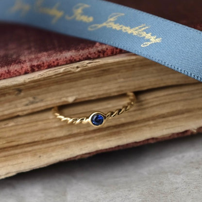 Sapphire Gold Twist Ring by Joy Everley