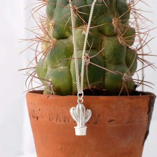 Silver Cactus Pendant by Joy Everley
