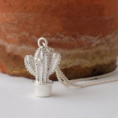 Silver Cactus Pendant by Joy Everley
