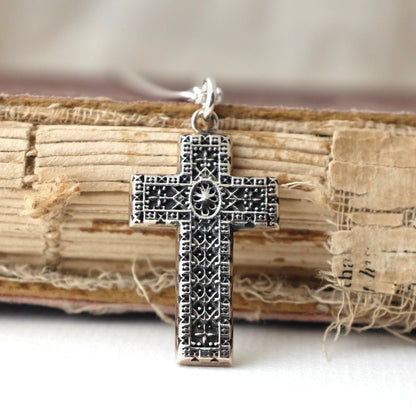 Silver Baroque Cross by Joy Everley