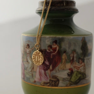 Solid Gold Baroque Disc Pendant by Joy Everley