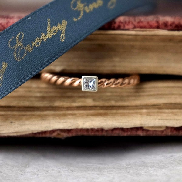 Diamond Gold Twist Ring by Joy Everley