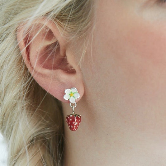 Strawberry Flower & Strawberry Earrings